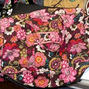 Floral Tote Bag - Pink and Brown